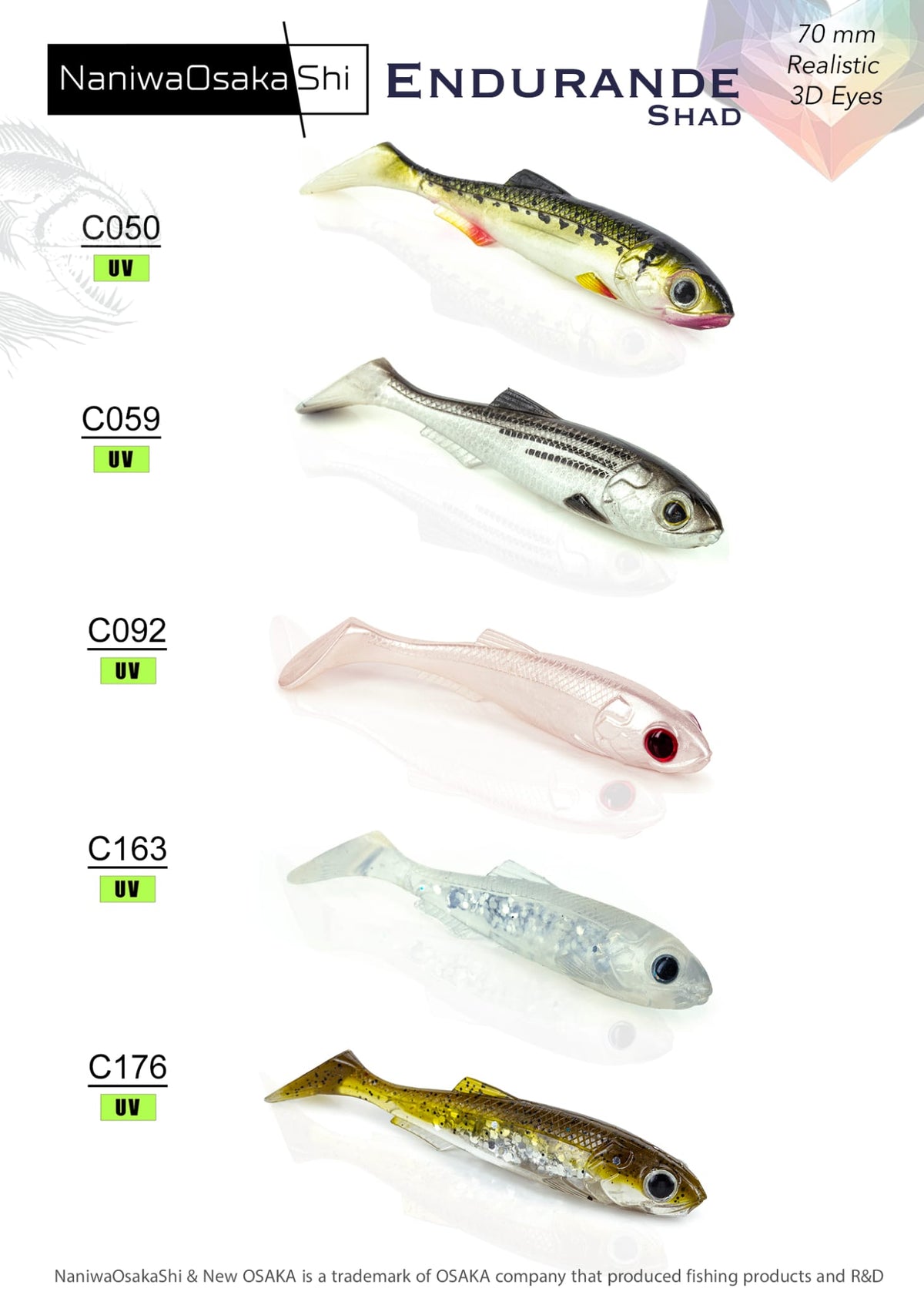 NaniwaOsaka Shi Endurande Shad 70mm Silikon Yem