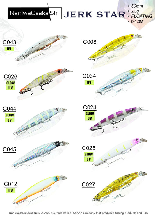 NaniwaOsaka Shi Jerk Star 50MM 2,5G Maket Yem