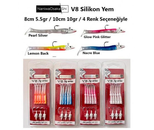 NaniwaOsakaShi V8 10cm 10gr Silikon Yem