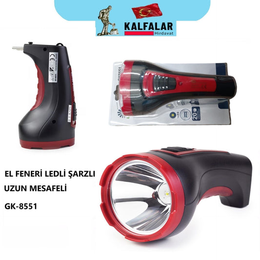 Gold Kama EL FENERİ LEDLİ UZUN MESAFELİ ŞARZLI 10 WATT