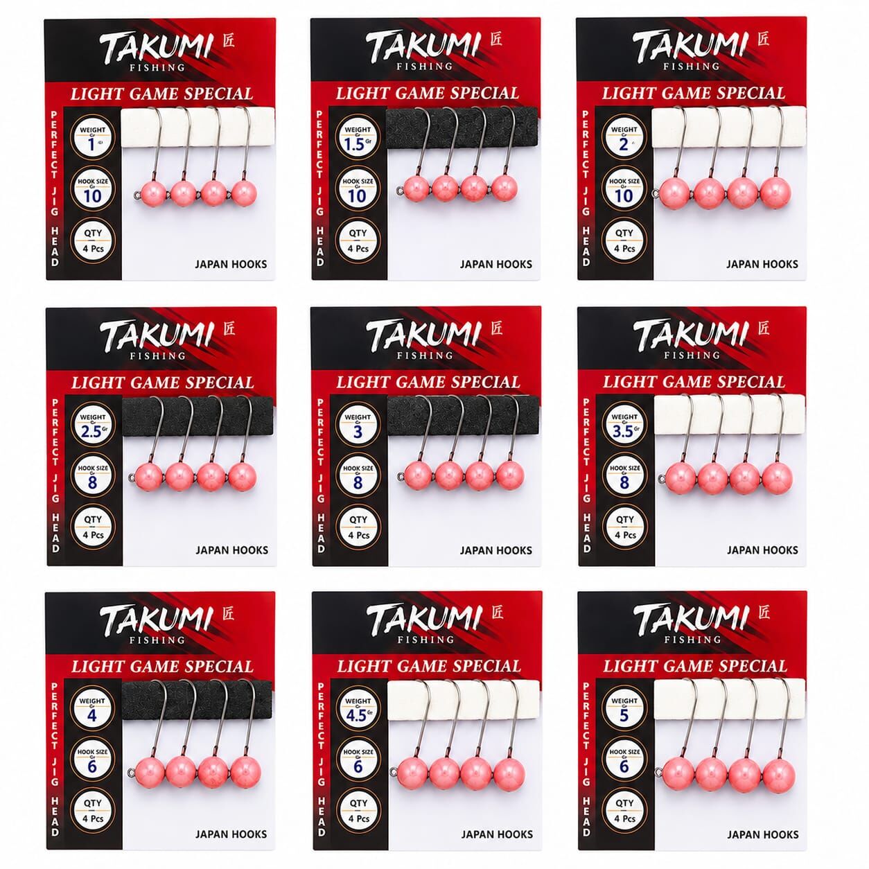 TAKUMI JİGHEAD LRF PİNK GLOW 4 LÜ PAKET