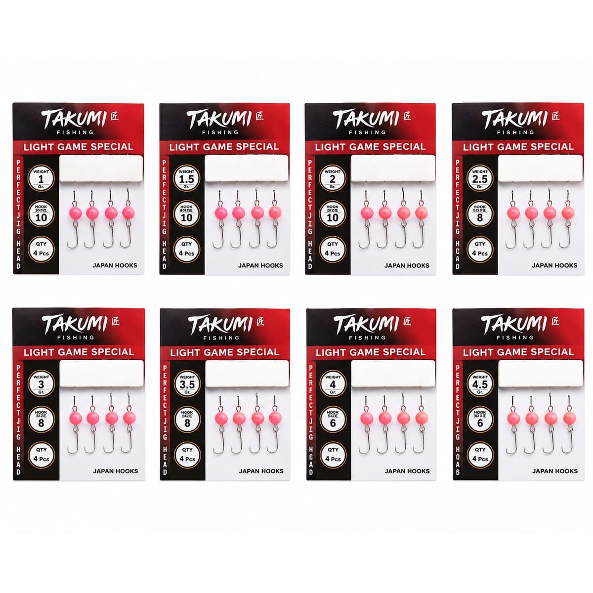 TAKUMI JİGHEAD LRF MAFSALLI PİNK GLOW 4 LÜ PAKET