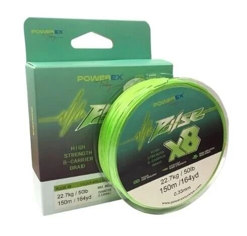 Powerex Pulse 8 örgü 150m. Apple Green 0.23mm/13.6 kg İp Misina
