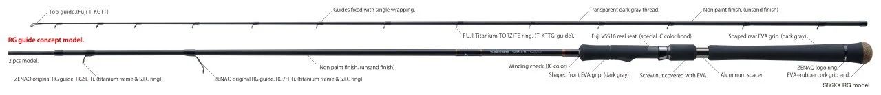 Zenaq Snipe 86XX Longcast RG Guide 259 cm 8 - 40 gr. Spin Olta Kamışı