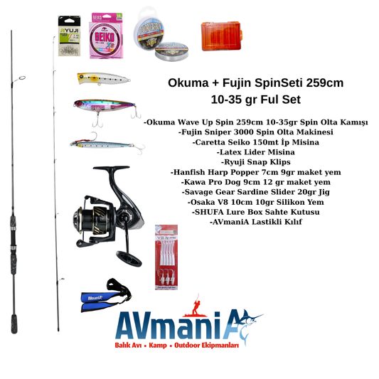 Okuma + Fujin Spin Olta Seti 259cm 10-35gr