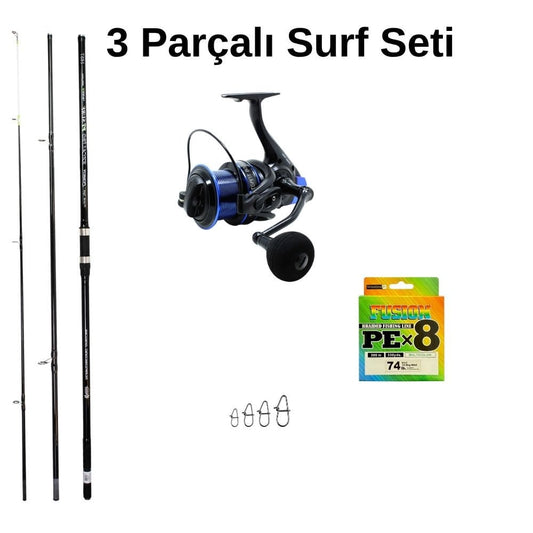 Surf Avı İçin Olta Seti 420cm 100-250 gr 3 Parça