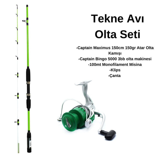 Captain Maximus 150cm 150gr atar + Captain Bingo 5000 3bb Tekne Seti