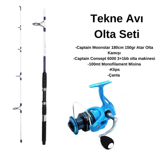 Captain Moonstar 180cm 150gr + Captain Consept 6000 3+1bb Tekne Seti